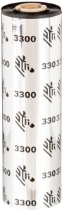 Wax/Resin Ribbon, 110mmx74m (4.33inx242ft), 3300; Standard, 12mm (0.5in) core, 12/box 1
