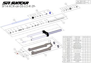 Amortyzator Suntour XCR AIR 29" blokada na goleniu skok 100mm powietrze czarny Uniwersalny 3
