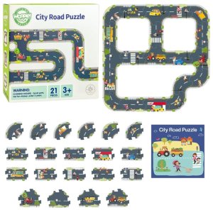 WOOPIE GREEN Droga Puzzle dla Dzieci Autostrada Makieta 21 el. Certyfikat FSC 1