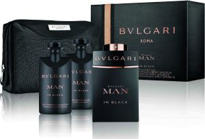 Bvlgari Man In Black Zestaw dla mężczyzn EDP 100ml + 75ml Balsam po goleniu + 75ml Żel pod prysznic + Kosmetyczka 1