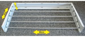 Suszarka na pranie Ścienna Składana METALOWA 80cm Wisząca Rozkładana mocna 9