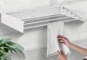 Suszarka na pranie Ścienna Składana METALOWA 80cm Wisząca Rozkładana mocna 10