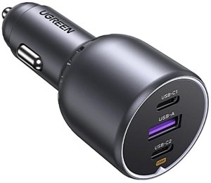 Ładowarka samochodowa UGREEN EC705, USB + 2x USB-C, 130W + kabel 1m 5A 3