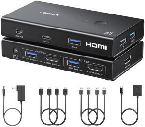 Przełącznik Switch KVM UGREEN AK502 2w1 HDMI 2.0 1