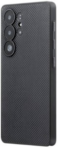 Pitaka PIN Button Case, Black/Grey Plain - Samsung Galaxy S25 Ultra 1