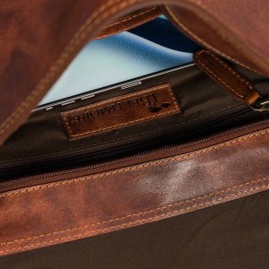 Torba Beltimore Torba męska skórzana na laptopa ramię komputer duża nubuk brązowa N16 6