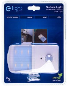 E-LIGHT LUMINAIRE MOUNTED 0.5W 40LM 4000K 3XAAA 8