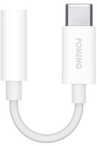 Adapter USB Foneng Kabel audio 3.5mm jack do USB typu C Foneng BM21 (biały) 1