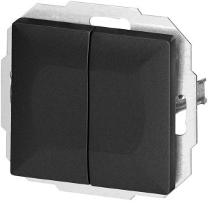 Łącznik p/t schodowy podwójny Pearl, 10A, 250V, WP-2/5P, czarny 1
