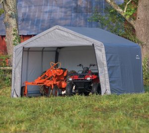 ShelterLogic Folia namiot pastwiskowy namiot garaż szary 370x370x260 cm Numer artykułu: SL70443 1