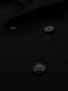 Elegancki płaszcz męski trencz SLIM FIT z paskiem  czarny V2 OM-COSC-0126 XL 11