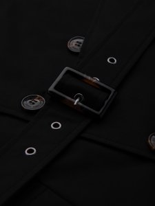 Elegancki płaszcz męski trencz SLIM FIT z paskiem  czarny V2 OM-COSC-0126 XL 12