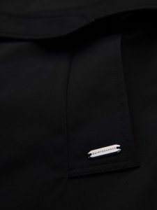 Elegancki płaszcz męski trencz SLIM FIT z paskiem  czarny V2 OM-COSC-0126 XL 7