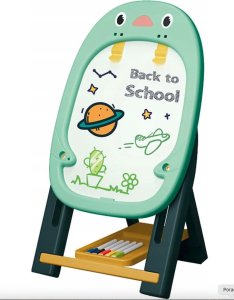 Tablica dwustronna kredowa magnetyczna edukacyjna dla dzieci stojąca green 1