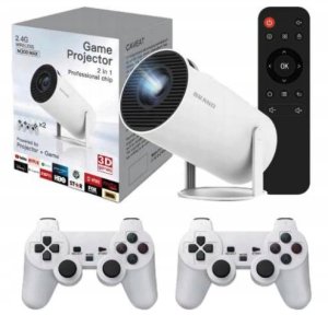 Projektor rzutnik z grami retro M300 + 2 pady rozdzielczość 4K TV WIFI 1