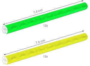 Rurki odblaskowe na szprychy roweru 24 szt. patyczki nakładki żółte/zielone UNIWERSALNY 6