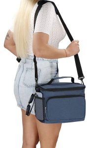 Torba termiczna 11L na jedzenie lunchbox niebiesko-czarny UNIWERSALNY 6