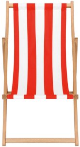 Leżak drewniany ogrodowy z 3-stopniową regulacją składany plażowy pasy biało-czerwone UNIWERSALNY 14