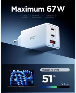 Spigen Essential 67W Wall Charger EE673EU, white 3