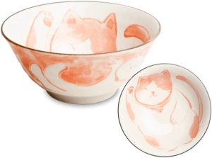 Zestaw 4 japońskich misek różowa i niebieska, Neko Nishiki 14,5 cm x 6,5 cm - Emro 5