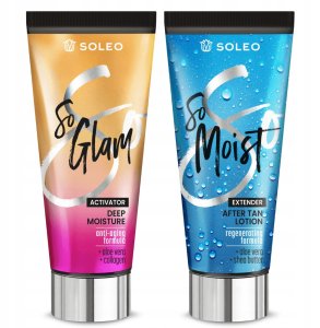 SOLEO SO GLAM 150ml PRZYSPIESZACZ OPALANIA + BALSAM PO OPALANIU 150ml 1