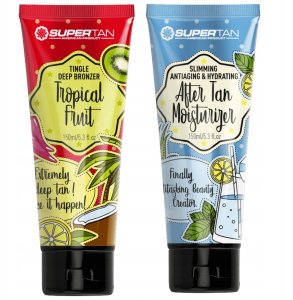 SUPERTAN TROPICAL FRUIT 1x 150ml MOCNY TINGLE BRONZER + Balsam After Tan 150ml 1