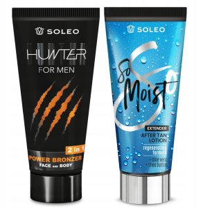 SOLEO HUNTER 150ml BRONZER DLA MĘŻCZYZN + BALSAM PO OPALANIU 150ml 1