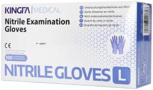 Rękawice nitrylowe KINGFA MEDICAL kolor fioletowy, rozmiar L, 100szt. 1