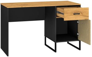 Biurko młodzieżowe COLIN 07 dąb złoty craft/czarne ML MEBLE 2