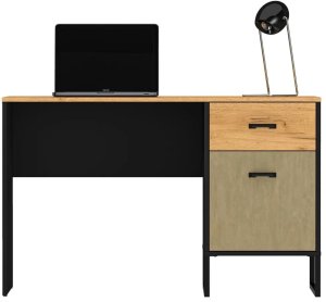 Biurko młodzieżowe COLIN 07 dąb złoty craft/czarne ML MEBLE 3