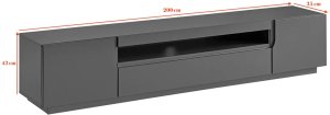 FURNIVAL Szafka RTV ESTON B 200 grafit mat 11