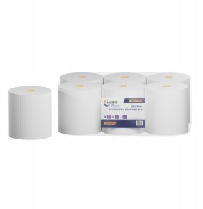 Luna Home & Professional - Ręcznik systemowy Friendly Comfort, Center Pull, makulatura, jedna wartswa, 300 m - 6 rolek 1
