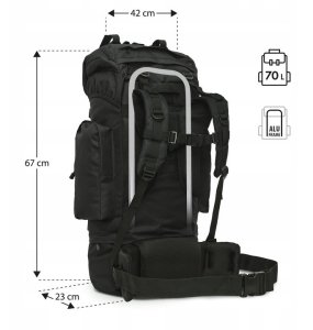 Plecak turystyczny Nils Extreme PLECAK WOJSKOWY TREKKINGOWY NILS EAGLE MILITARNY 70L CZARNY SPORTOWY 6