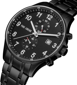 Zegarek Paul Lorens Zegarek męski czarny elegancki na bransolecie GHOST PL20002B-1A5 3