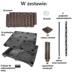 Grządka podwyższana modułowa ogrodowa 120 x 40 x 52 cm Multiflex 52 3
