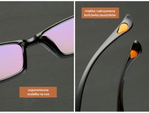 Okulary do czytania asferyczne z filtrem, do komputera, lekkie Optic +3 D 3