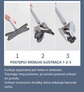 Płaski obrotowy X-Mop z wyciskaczem + wiadro + nakładka - kompletny zestaw 3