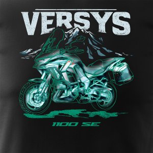 Koszulka motocyklowa z motocyklem na motor Kawasaki Versys 1100 SE męska czarna XL 2