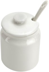 Cukierniczka porcelanowa 180 ml z łyżką i pokrywką 2