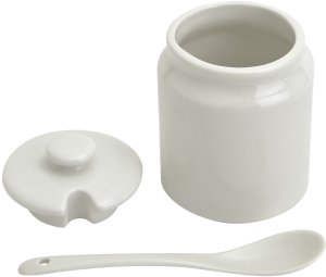 Cukierniczka porcelanowa 180 ml z łyżką i pokrywką 4