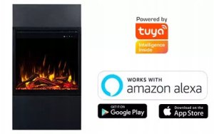 Aflamo Kominek elektryczny MILOS 3D 40 Czarny + DŹWIĘK - 15