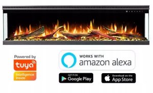 Aflamo Unique PRO 100 cm, Kominek elektryczny LED do zabudowy 13