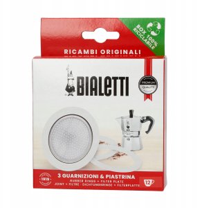 Bialetti - Uszczelka (3 szt.) + sitko do kawiarek aluminiowych 12tz 3
