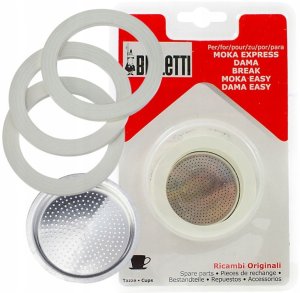 Bialetti - Uszczelka (3 szt.) + sitko do kawiarek aluminiowych 12tz 4