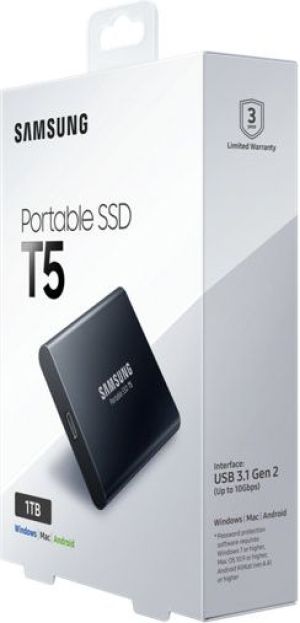 Dysk zewnętrzny SSD Samsung Portable SSD T5 1TB USB 3.2 Gen. 2 Czarny (MU-PA1T0B/EU) 10