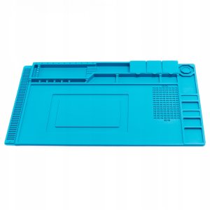 Techrebal Mata Stołowa Serwisowa Antystatyczna Termoodporna 45x30cm 6x Pęseta ESD Lupa 3
