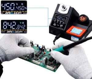 Techrebal Stacja Lutownicza Lutownica Precyzyjna Aifen A5 Pro 120W 9 Grotów C245 C210 C115 Podstawka Czyścik 6