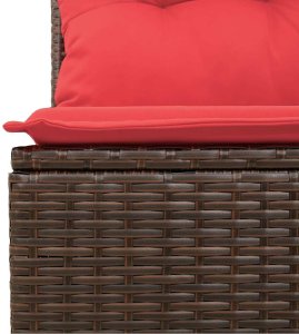 vidaXL 7-cz. zestaw wypoczynkowy do ogrodu, z poduszkami, brązowy 10