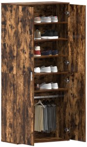 vidaXL Szafka na buty Wędzony Dąb 80x39x180 cm Drewno inżynieryjne 3