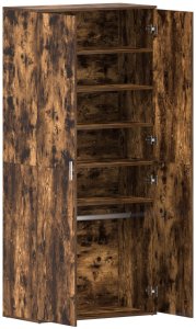 vidaXL Szafka na buty Wędzony Dąb 80x39x180 cm Drewno inżynieryjne 5